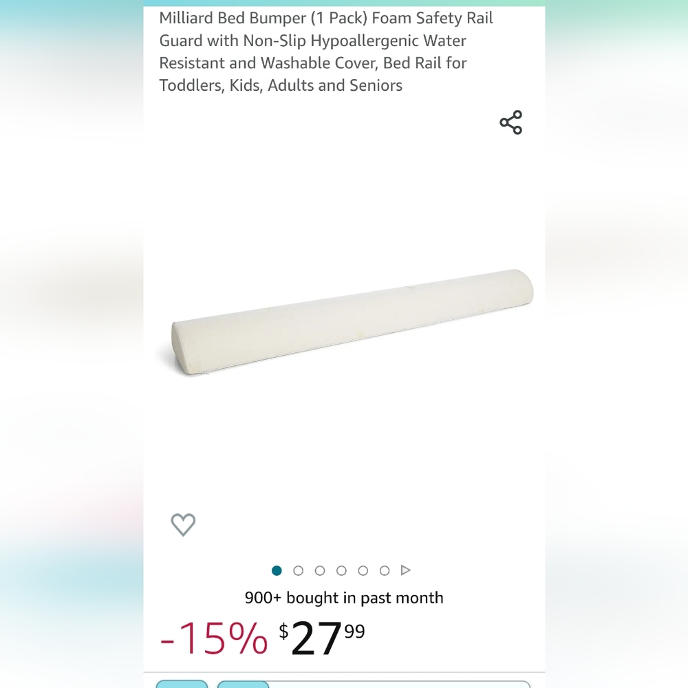 Millard memory foam bed bumper